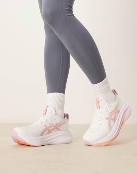 Asics – Gel-Nimbus 27 – Biało-liliowe buty sportowe do biegania - view 1