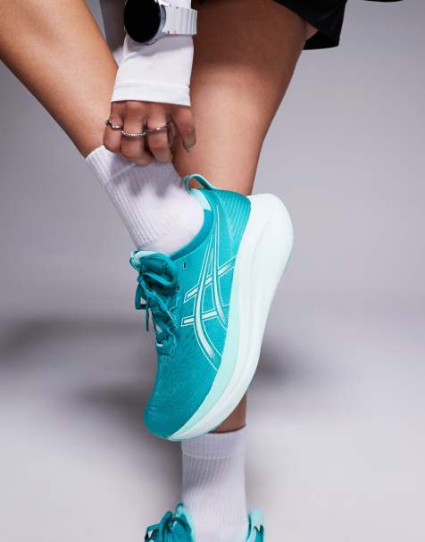 Asics – Gel-Nimbus 27 – Blågröna och mintfärgade löparskor - view 1