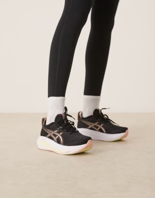 Asics Asics Gel-Nimbus 27 running trainers in black and breeze