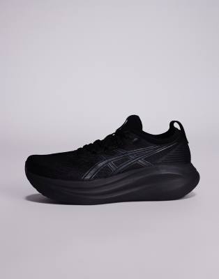 Asics Asics Gel-Nimbus 27 running trainers in black and graphite grey