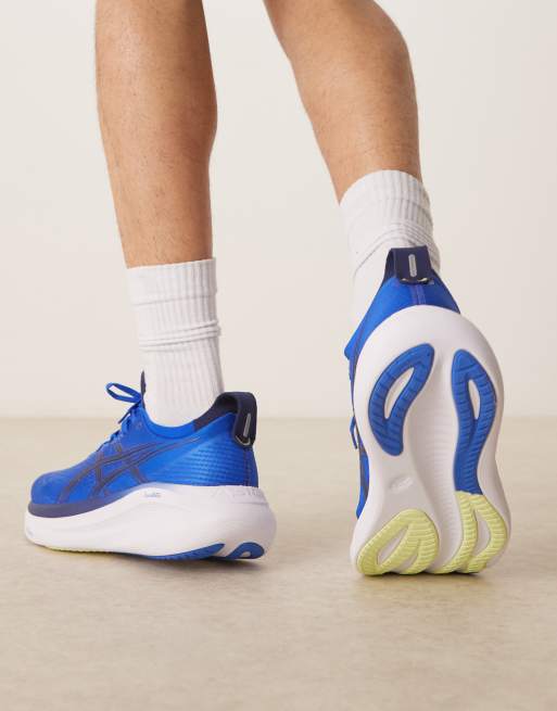 Asics Gel-Nimbus 27 running trainers in illusion blue and  display picture 1