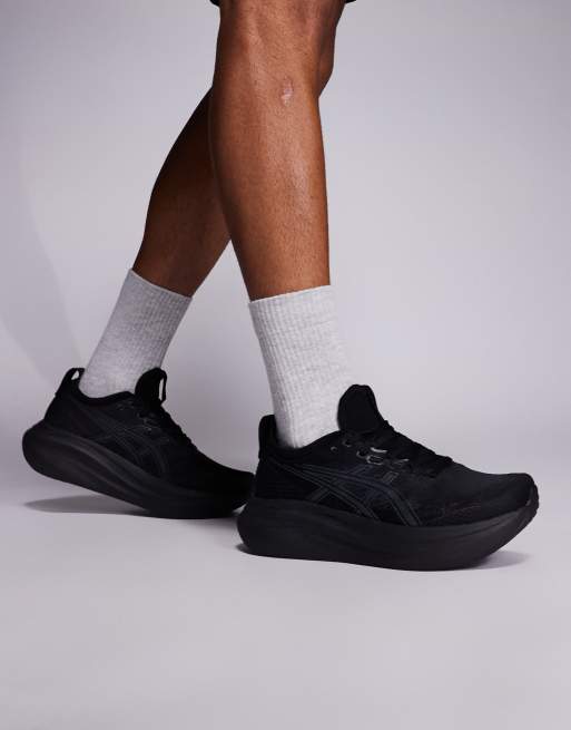 Asics Gel-Nimbus 27 running trainers in triple black, 2 of 5