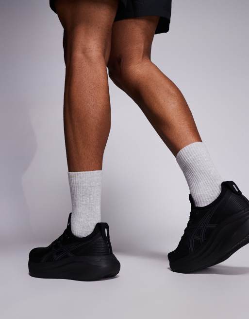 Asics Gel-Nimbus 27 running trainers in triple black, 5 of 5