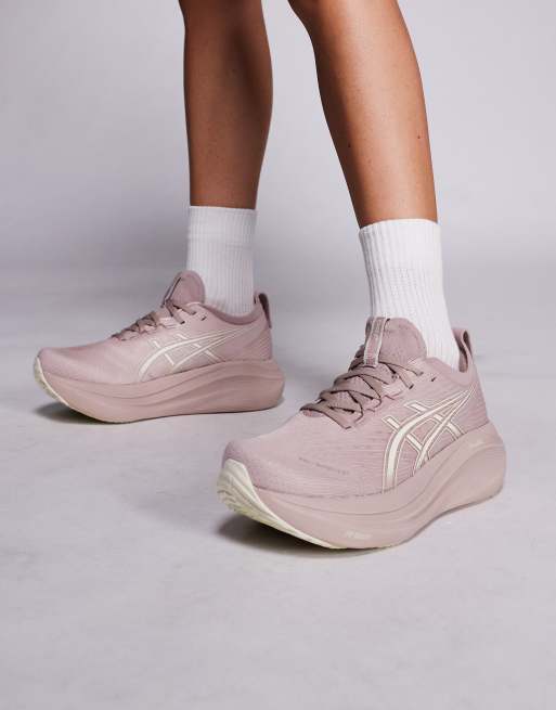 Asics – Gel-Nimbus 27 – Szaroróżowe buty sportowe do biegania
