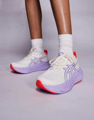 Asics - Gel-Nimbus 27 Tokyo - Baskets de course - Blanc cassé et violet