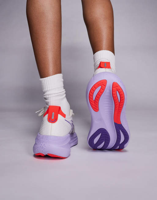 Asics Gel-Nimbus 27 Tokyo running trainers in off white and purple