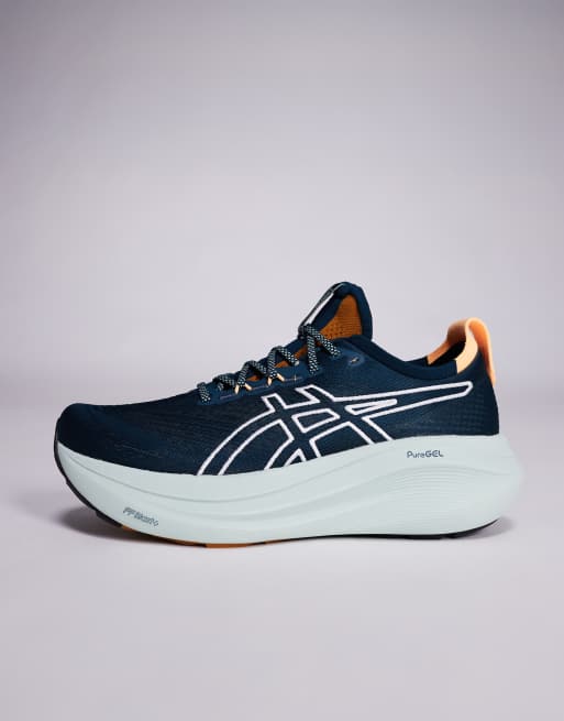 Asics - Gel-Nimbus 27 Tr - Hardloopschoenen in stone en rustig groenblauw, 2 van 5