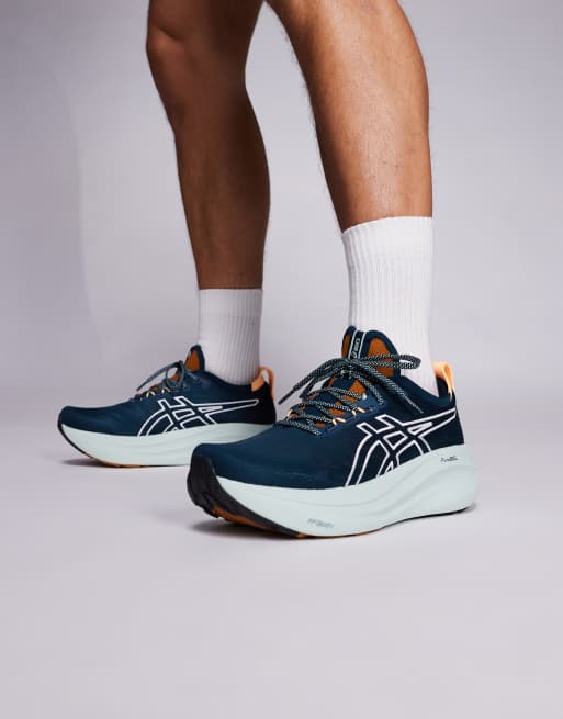Asics - Gel-Nimbus 27 Tr - Sneakers da corsa color pietra e verde-azzurro tranquillo, 5 di 5