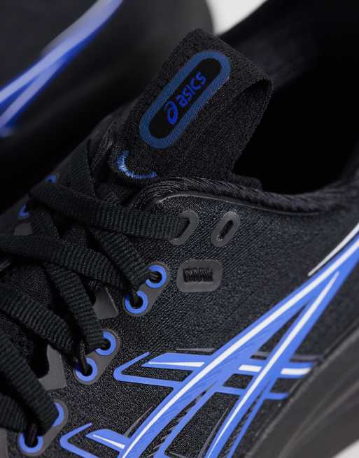 Asics Gel-Nimbus 28 buty do biegania w kolorze czarnym i neonowym niebieskim, 4 z 5