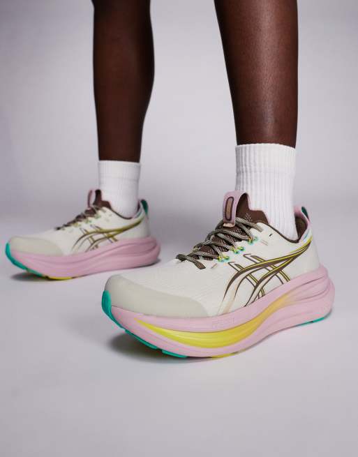 Asics - Gel-Nimbus 28 TR - Baskets de course - Blanc cassé et multicolore