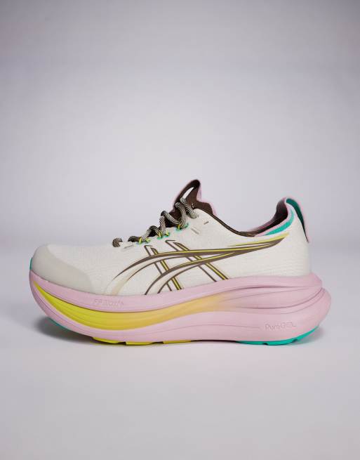 Asics Gel-Nimbus 28 TR running trainers in off white and multi, 2 of 5