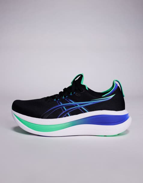Asics Gel-Nimbus 28 trainers in black and navy - view 2
