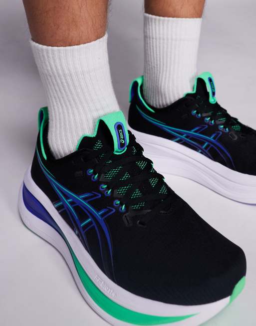 Asics Gel-Nimbus 28 trainers in black and navy, 4 of 5