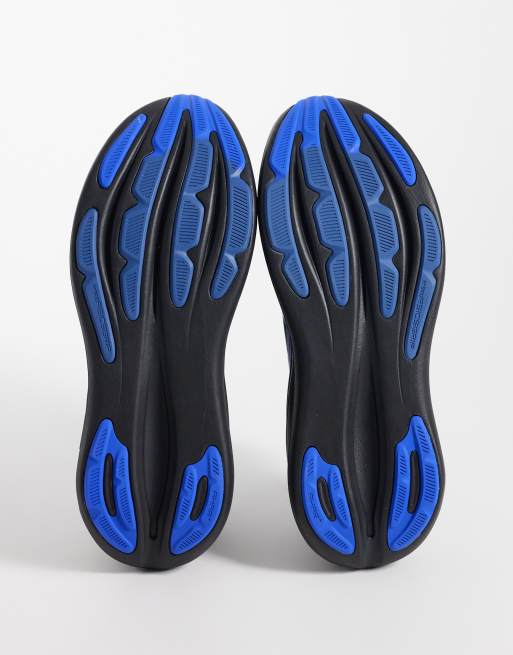 Asics Gel-Nimbus 28 zapatillas de running en negro y azul neón, 5 de 5