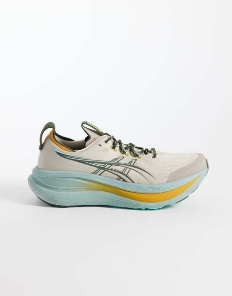 Asics Gel-Nimbus 28 zapatillas de trail running en piedra y azul - view 1
