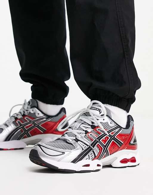 Asics gel gris et rouge sale