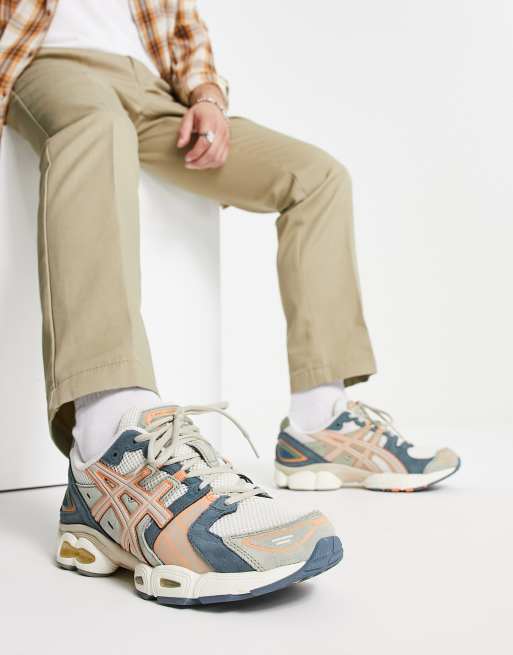 Asics Gel Nimbus 9 Baskets Blanc rose et bleu