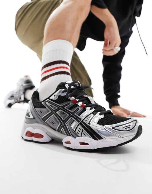 Asics Gel Nimbus 9 Baskets Noir gris et argent ASOS