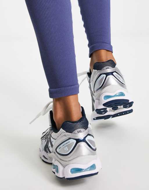 Asics – Gel-Nimbus 9 – Träningsskor i silver och blått , 2 av 4