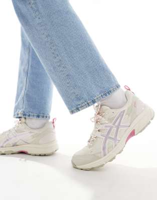 asics - gel-nunobiki - gräddvit och rosa träningsskor-vit/a