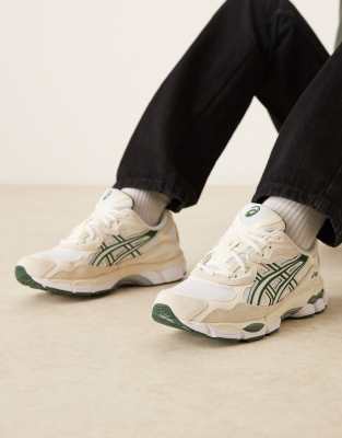 Asics - Gel-NYC - Baskets - Ivoire et vert foncé-Blanc
