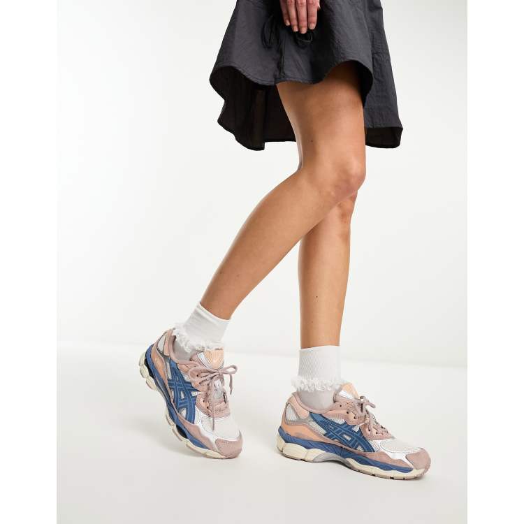 Asics Gel-NYC chunky trainers in white pink and blue | ASOS