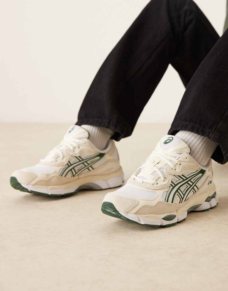 Gel-NYC - Sneaker in Elfenbeinweiß und Tannengrün Weiß 40