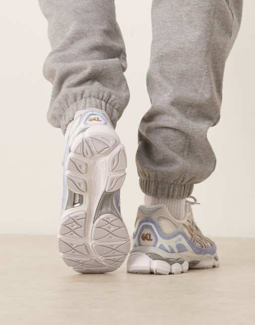 Asics GEL-NYC trainers in cream and blue ASOS