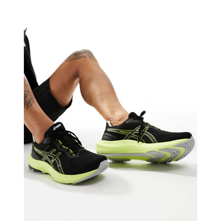 Asics Gel Pulse 14 neutral running trainers in black and lime ASOS