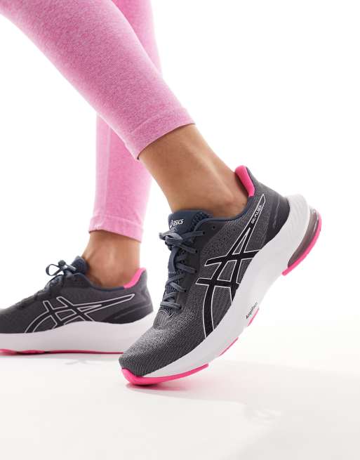 Asics running gel exalt cheap trainers in grey and pink