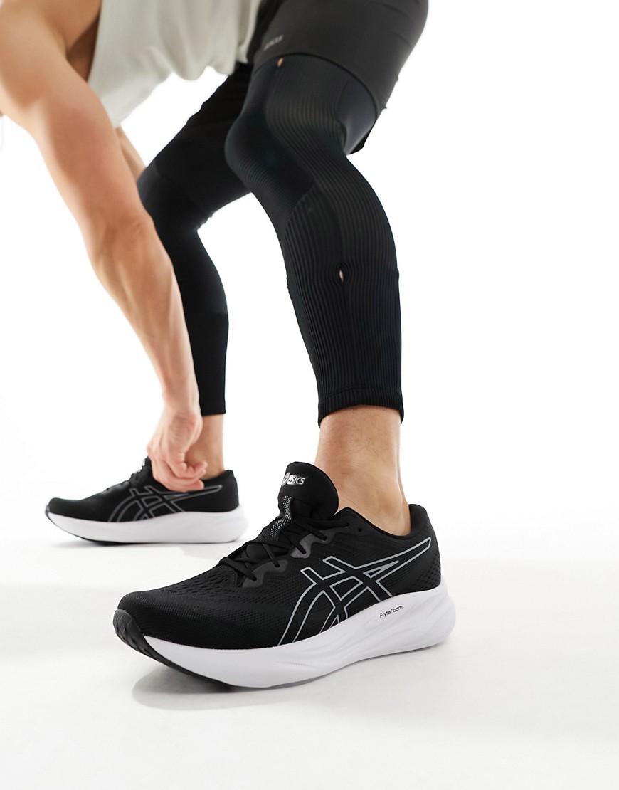Asics Gel-Pulse 15 neutral running trainers in black and sheet rock