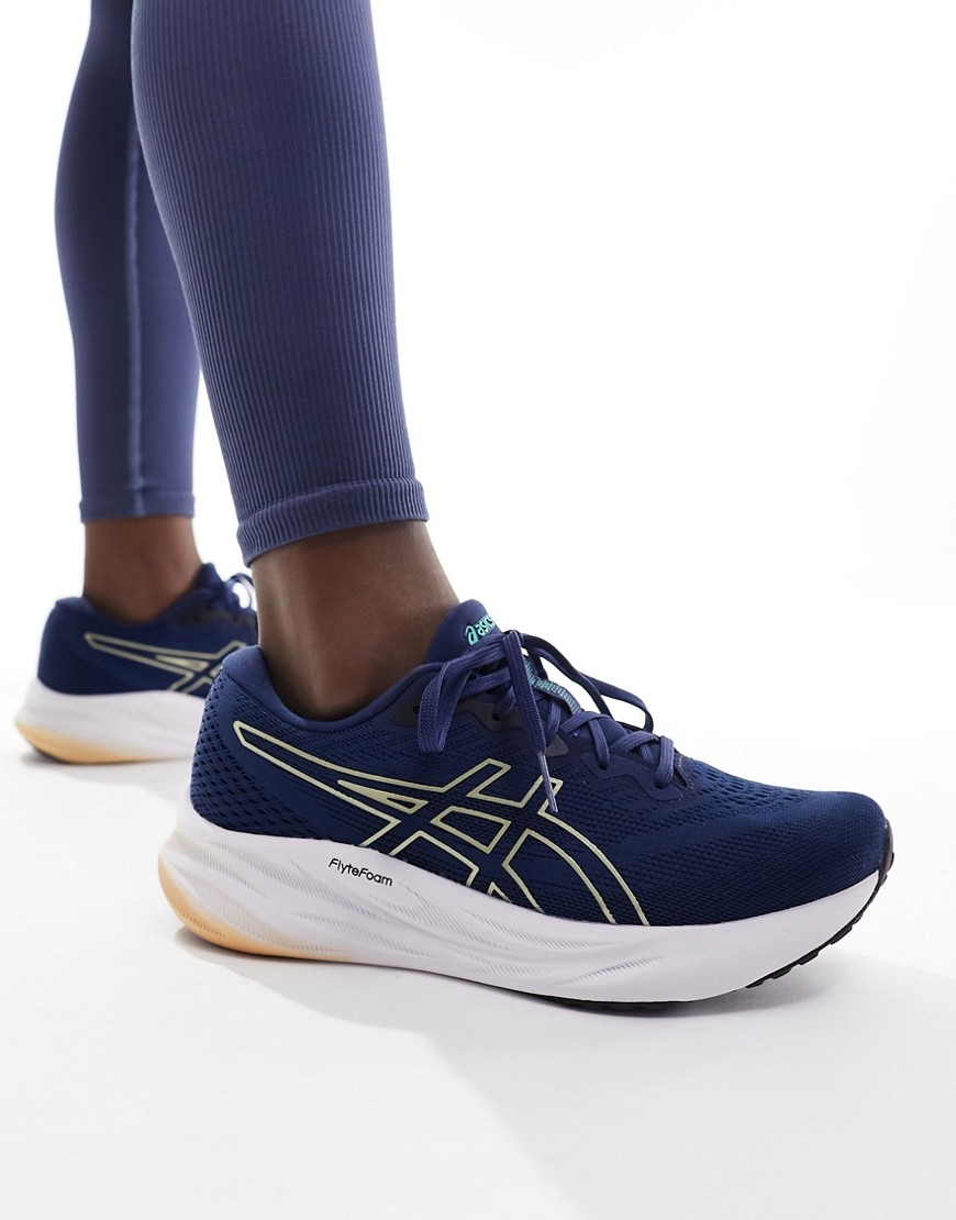 Asics Gel-Pulse 15 running trainers in blue expanse and gold
