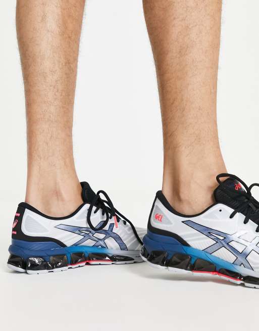 Asics bleu shop et blanc