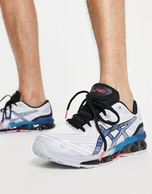 Asics Gel-Quantum 360 trainers in white and blue - ASOS Price Checker