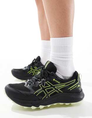 Asics Gel-Sonoma 7 GTX waterproof trail running trainers in black and neon yellow