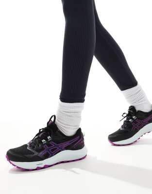 asics - gel-sonoma 7 trail - svarta, rosa och blå löparskor-svart/a