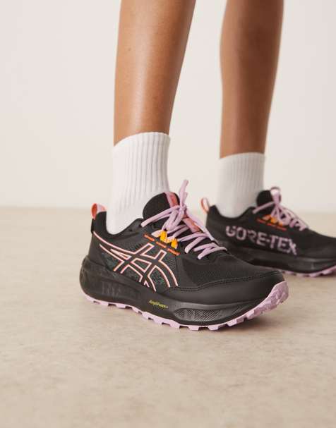 Asics Gel-Sonoma 8 GTX running trainers in black and light ube - view 1