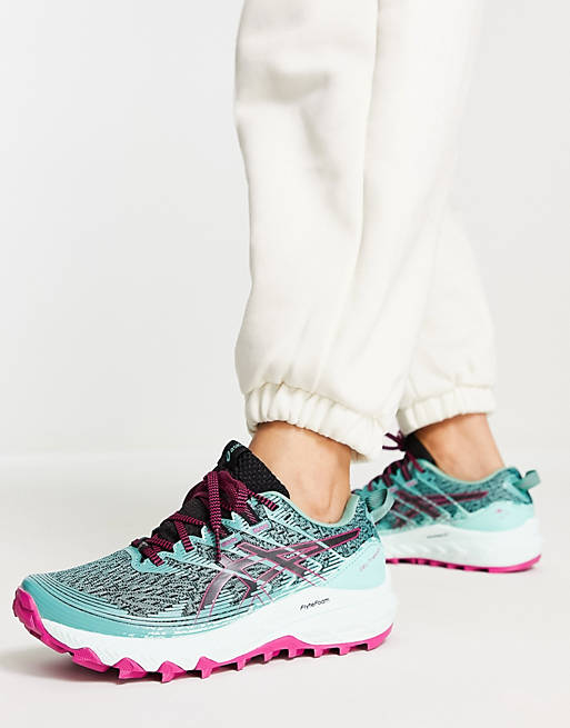 asos.com | Asics Gel-Trabuco 10 trail trainers in sage green and pink