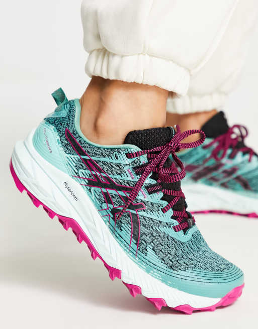 Asics Gel Trabuco 10 trail trainers in sage green and pink ASOS