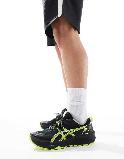 Asics Gel-Trabuco 12 GTX waterproof trail running trainers in black and neon yellow, 5 of 5