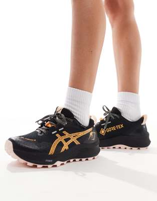 Asics Gel-Trabuco 12 GTX waterproof trail running trainers in black and orange φωτογραφία