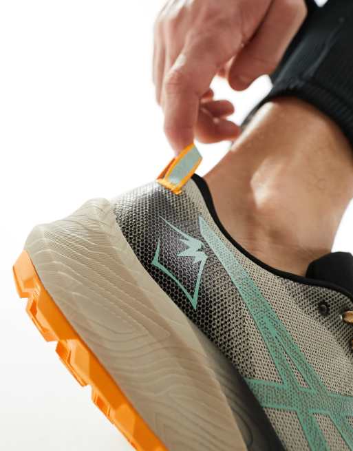 Asics - Gel-Trabuco 12 - Hardloopschoenen in verengrijs en donkermint, 4 van 5