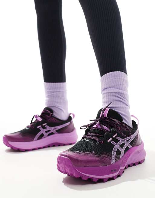 Asics - Gel-Trabuco 12 Trail - Løbesneakers i sort og lavendelfarvet, 3 af 5