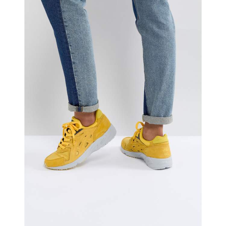 Yellow store asics trainers