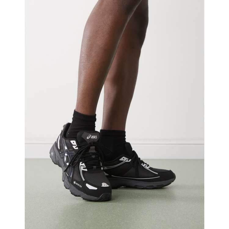 Asics Gel-Venture GTx trainers in black and silver ASOS