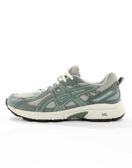 Asics Gel Venture 6 Sneaker in Robbengrau und Efeugrun ASOS