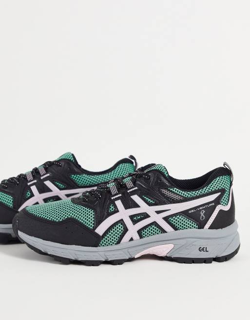 Asics Gel Venture 8 Baskets de randonn e Noir et vert sauge