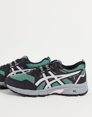 Asics Gel-Venture 8 trail trainers in black and sage green  - ASOS Price Checker