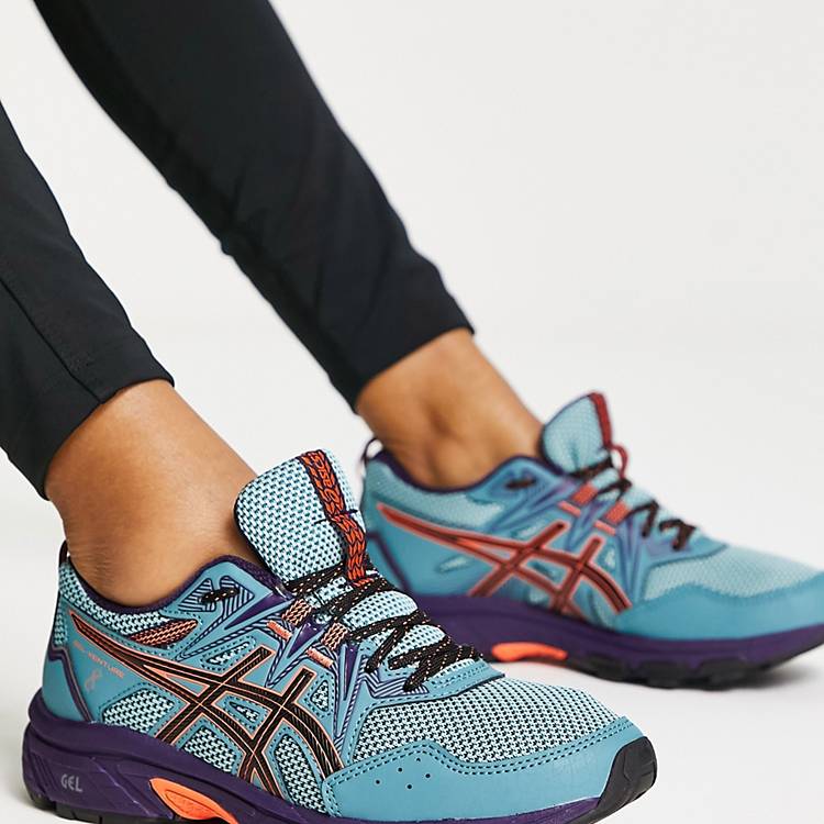 Asics – Gel-Venture 8 – Trailrunning-Sneaker in Blaugrün und Orange | ASOS