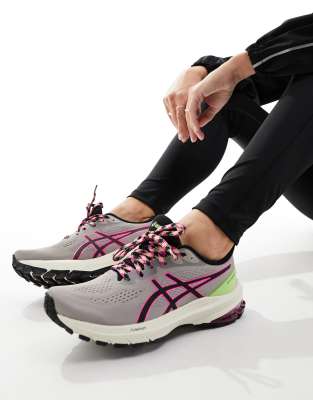 asics - gt-1000 12 tr trail - sneakers da trail running grigie e rosa-multicolore